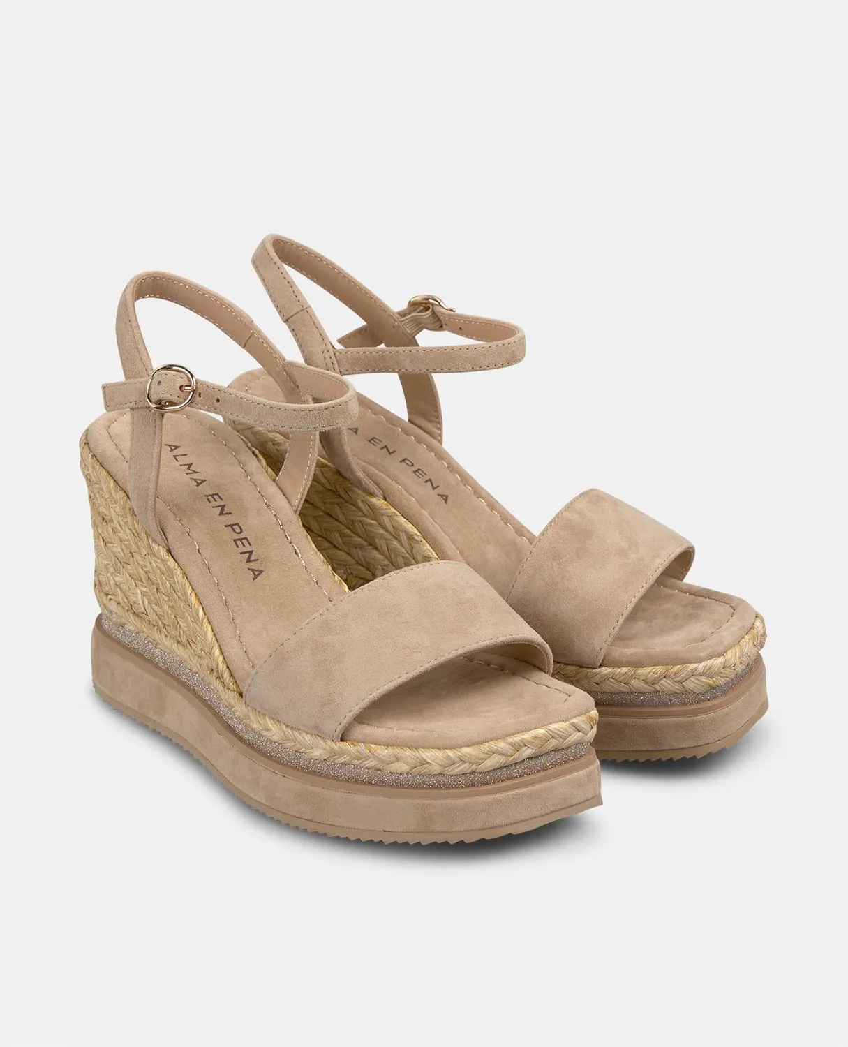 Alma en Pena V251307 sandales compensées cuir sable 9,8 cm