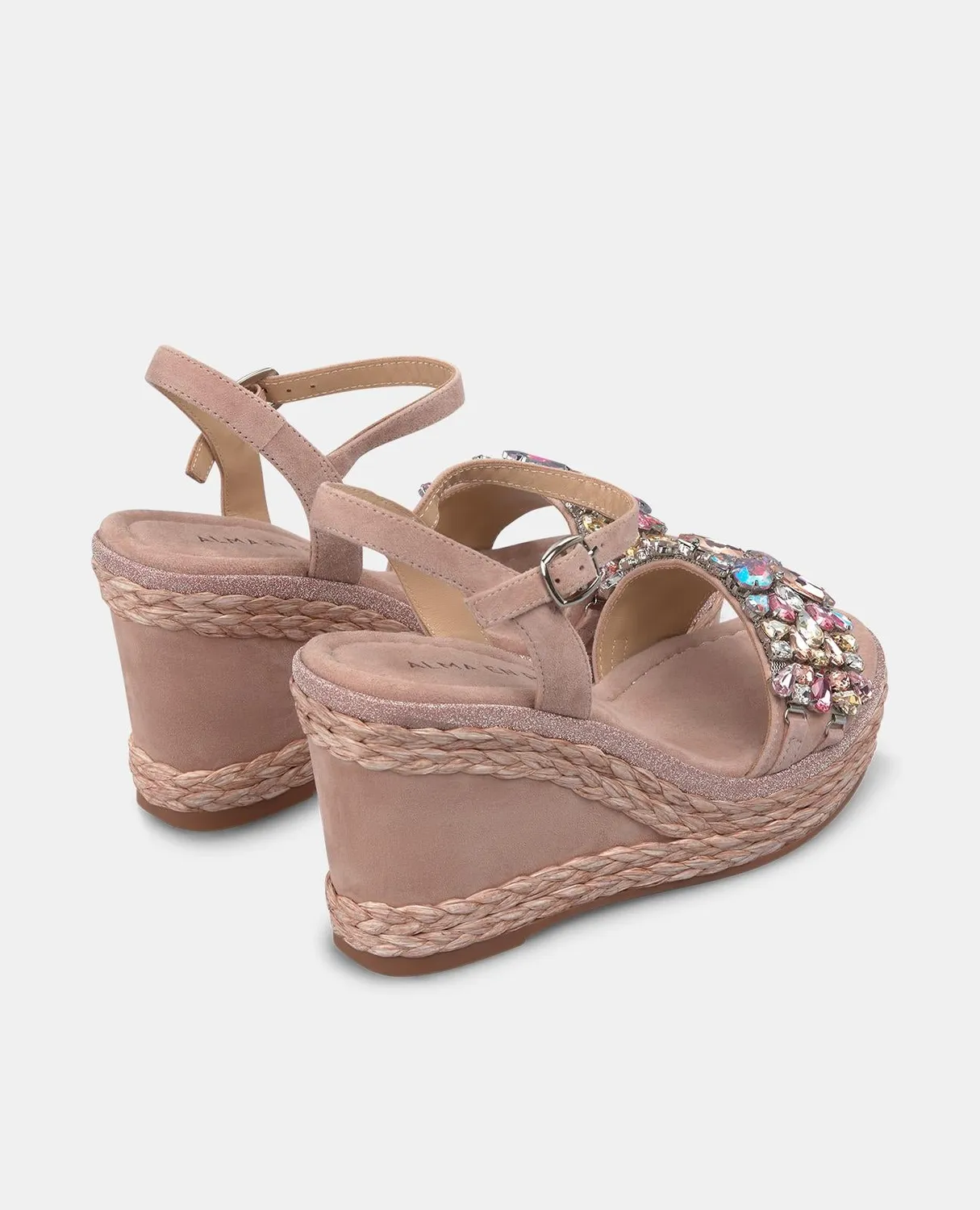 Alma en Pena V2551291 compensées cuir rose poudré