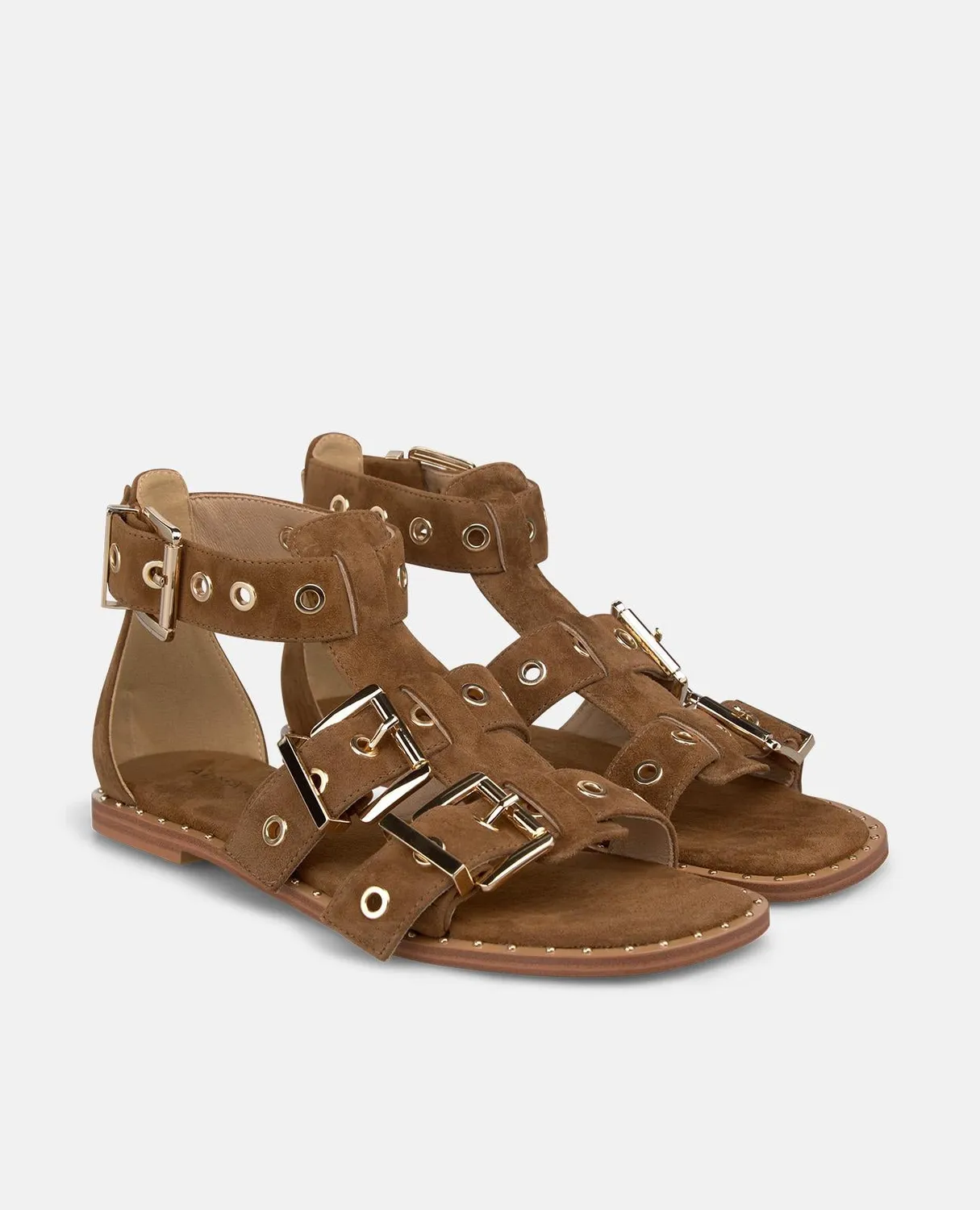 Alma en Pena V268206 sandales plates cuir caramel