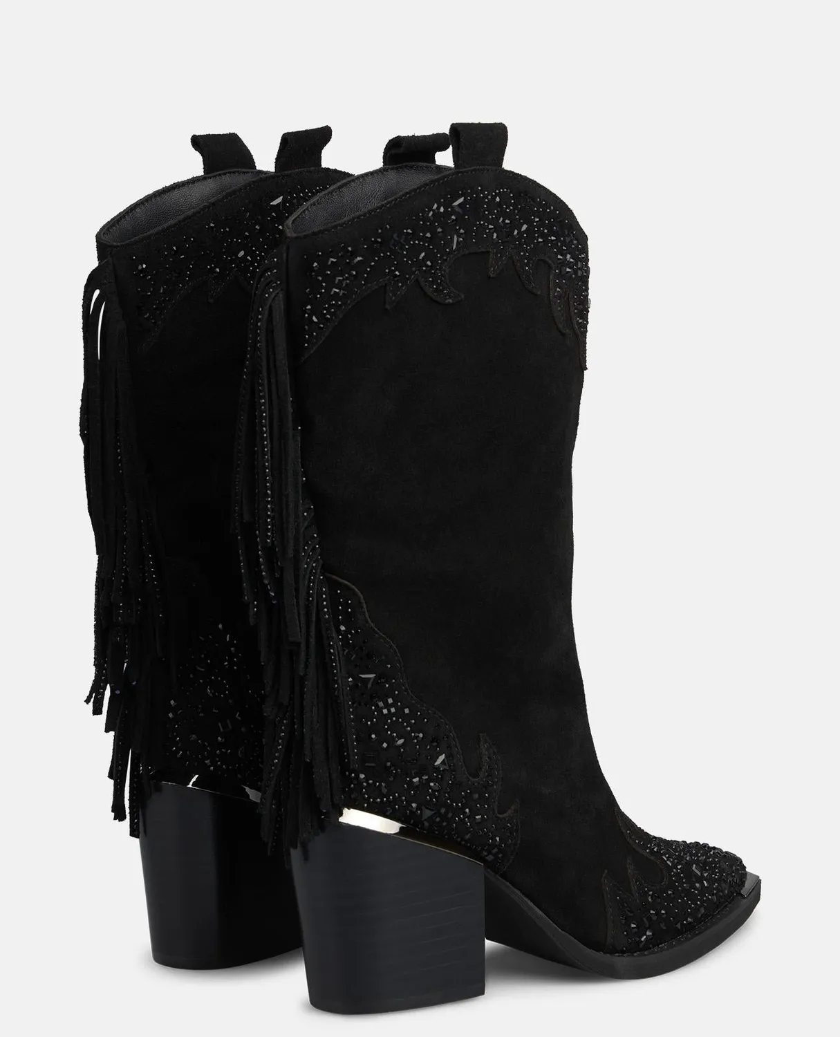 Alma en Pena I250827 bottines noir franges talon 8 cm