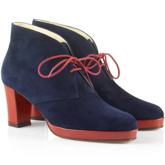 Bégum Paris Diane bottines marine rouge talon 7 cm