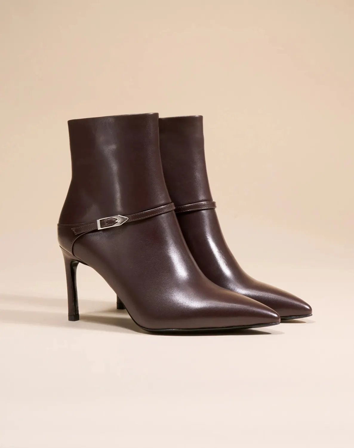 Mi/Mai Callas Chocolate bottines cuir chocolat