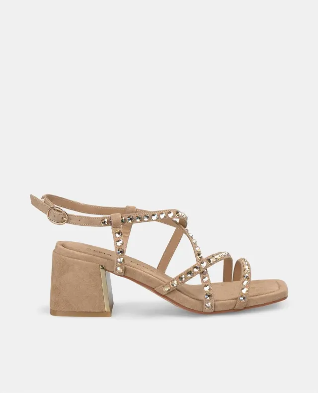 Alma en Pena V250965 sandales beiges cuir talon large 6 cm