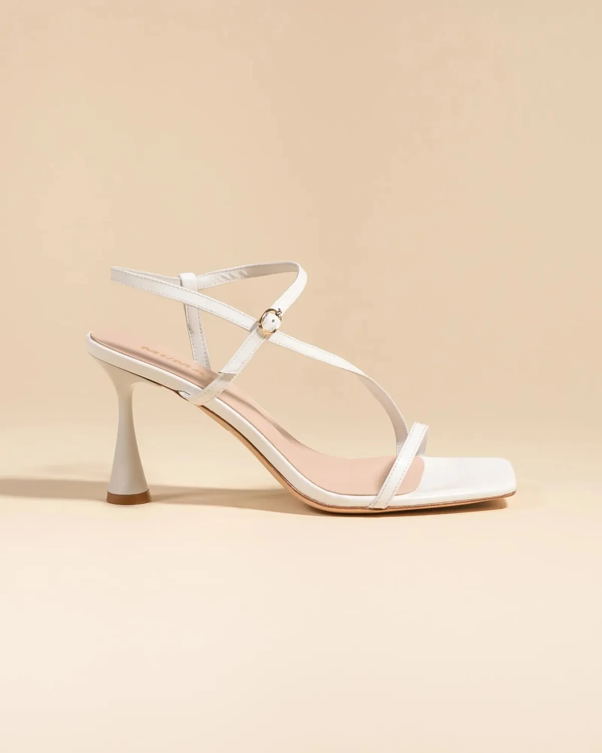 Mi/Mai Sally White sandales talons blanc bout carré