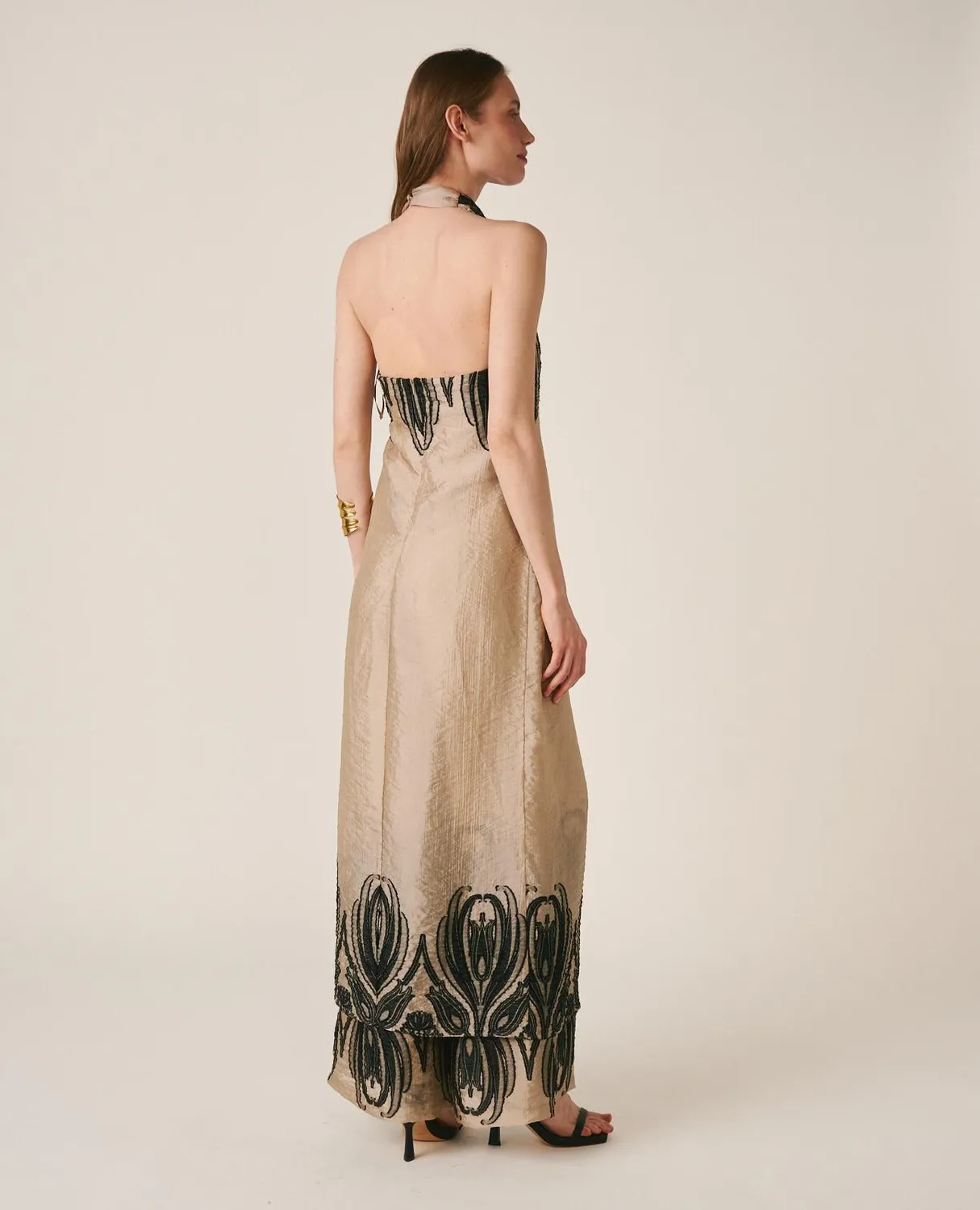 Alma en Pena V26CL0613 Top Taupe Asymétrique Halter