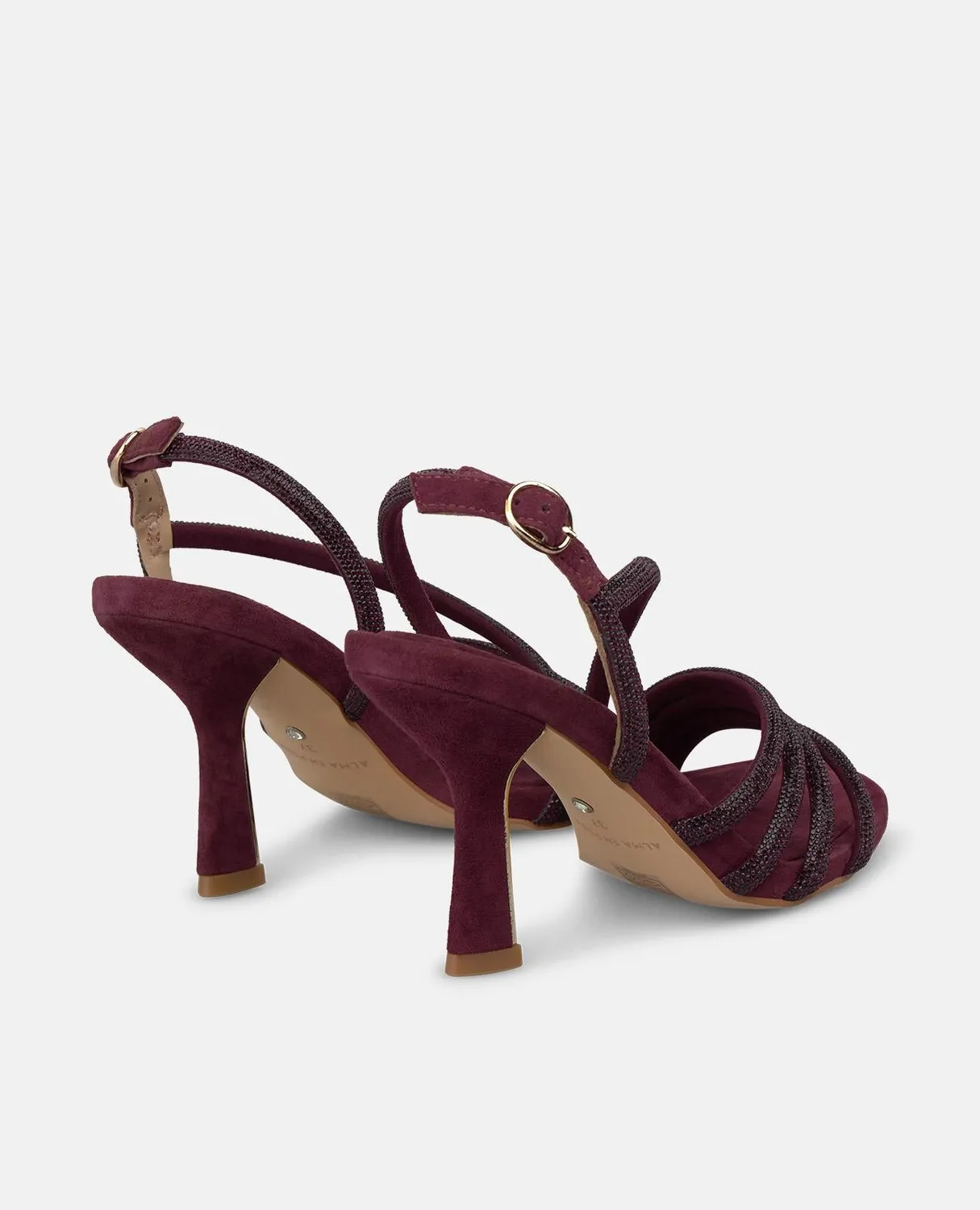 Alma en Pena I260303 sandales bordeaux textile talon 8 cm
