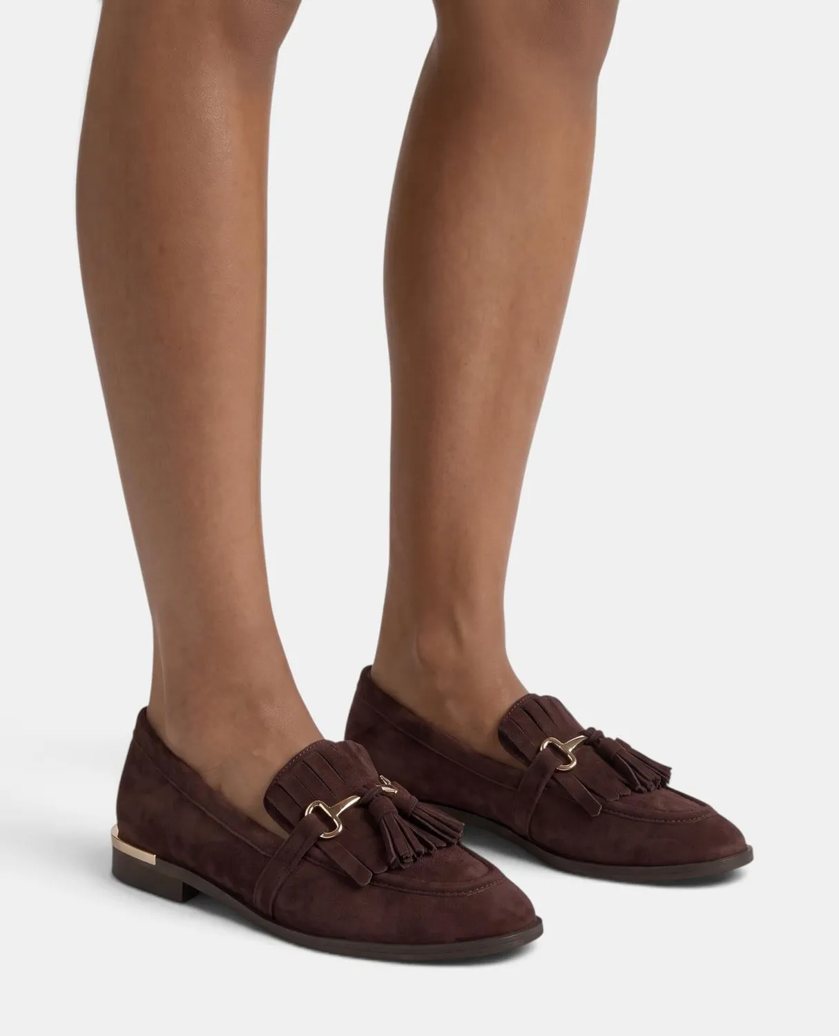 Alma en Pena I260127 mocassins daim marron pompons