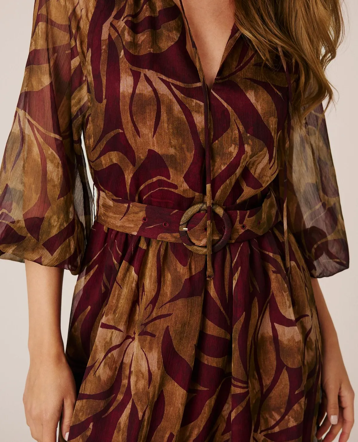 Alma en Pena I26CL0210 robe midi gaze bordeaux