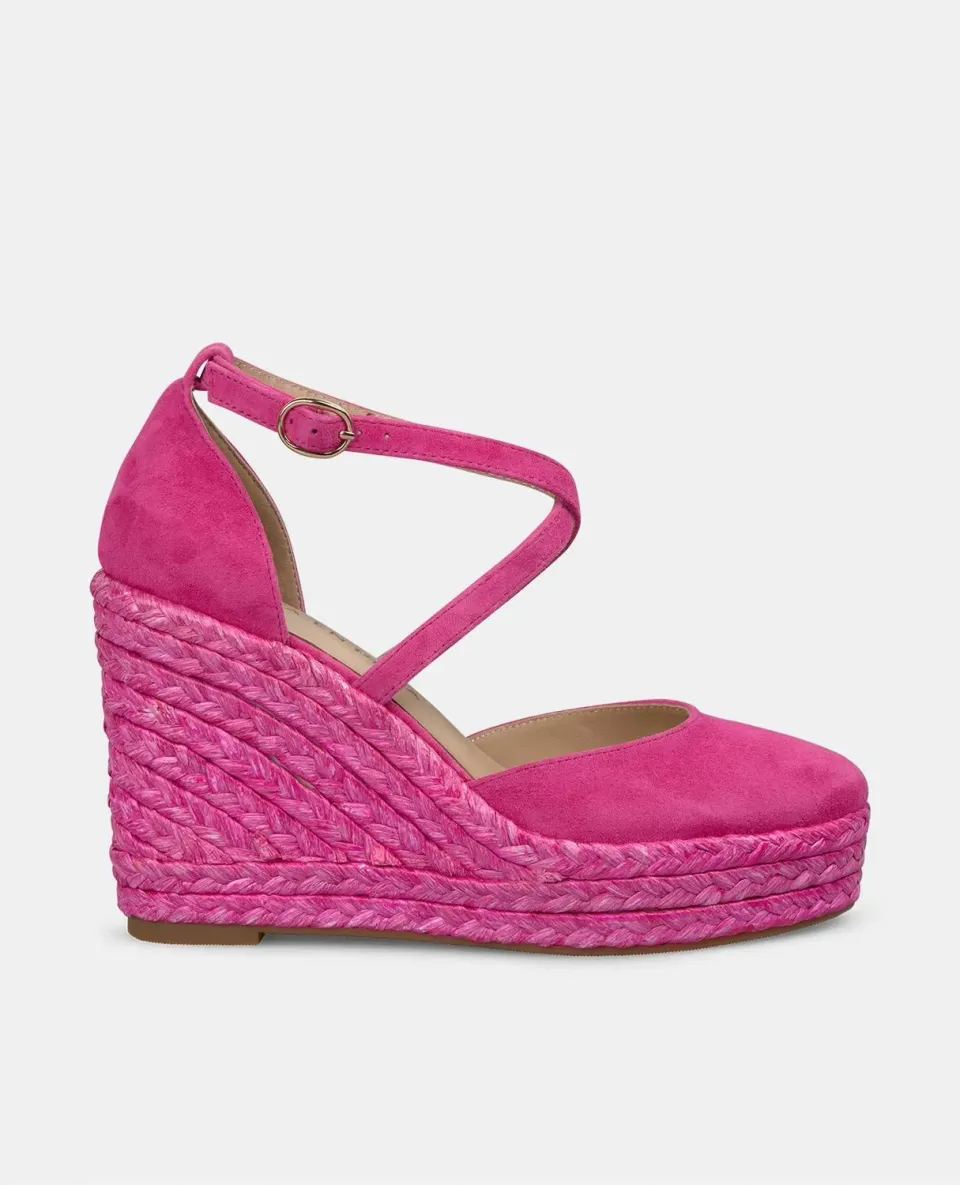Alma en Pena V2551005 compensées fuchsia brides croisées