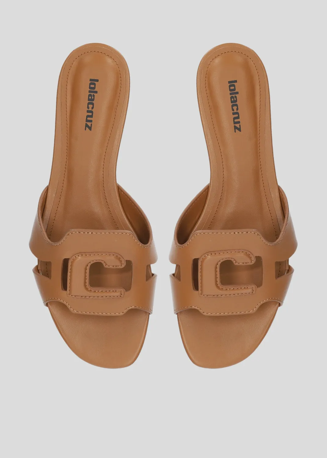 Lola Cruz Cuirine sandales plates cuir cuero