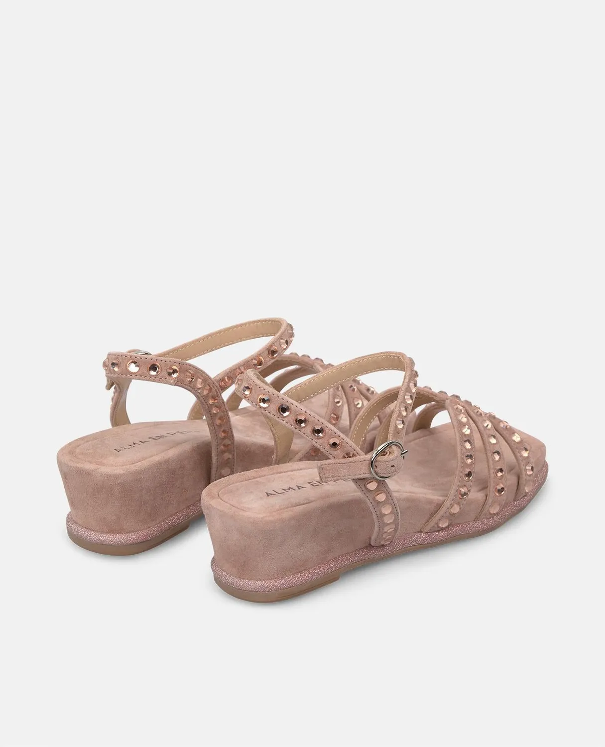 Alma en Pena V251750 sandale compensée rose cuir