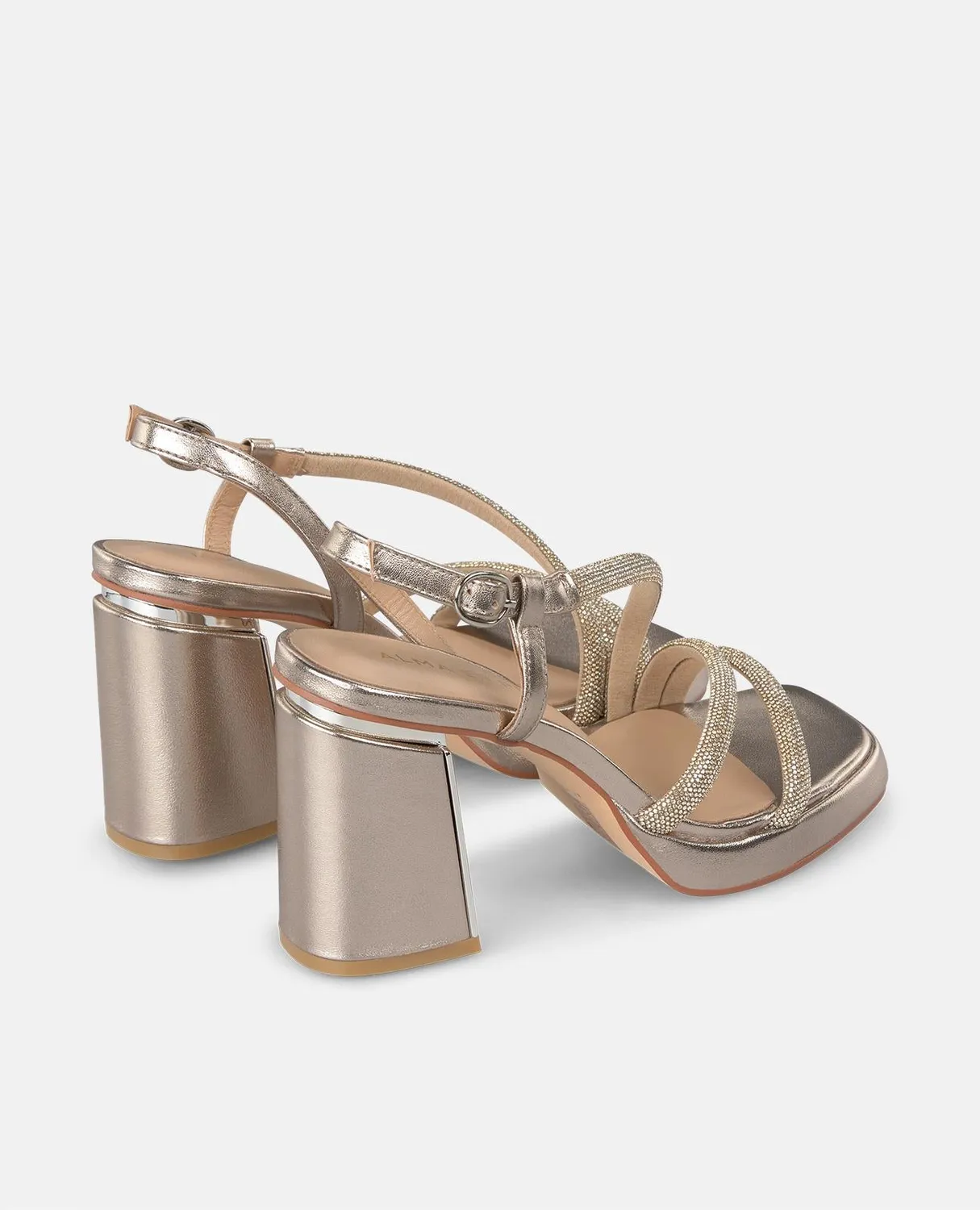 Alma en Pena V250790 sandales bronze strass 8,5 cm