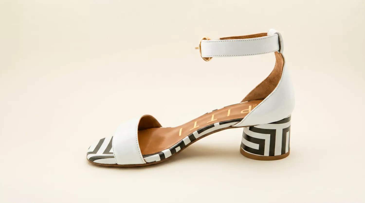 Matteo Pitti Dory Optical sandales blanc talon bloc