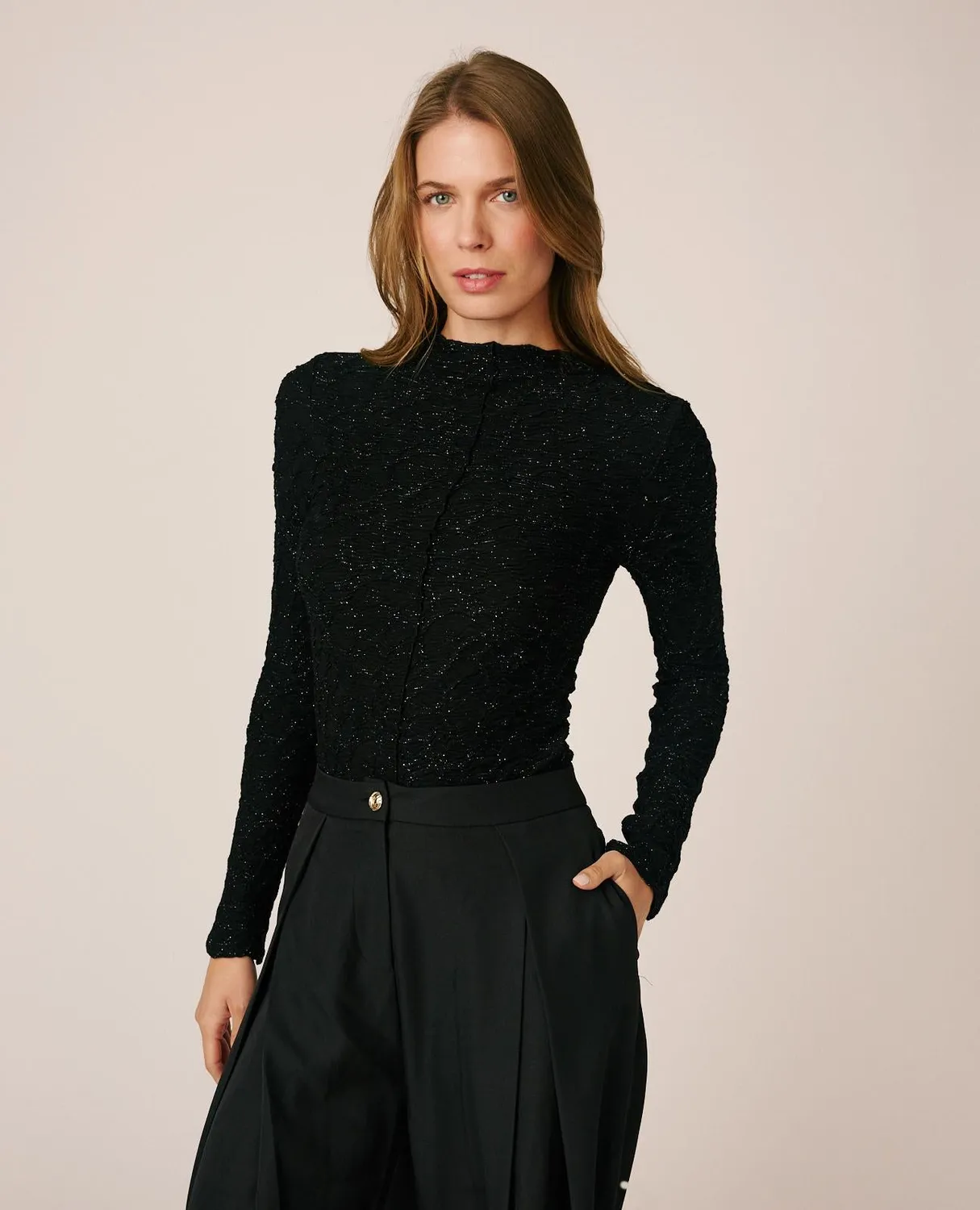 Alma en Pena I26CL0602 top noir col perkins