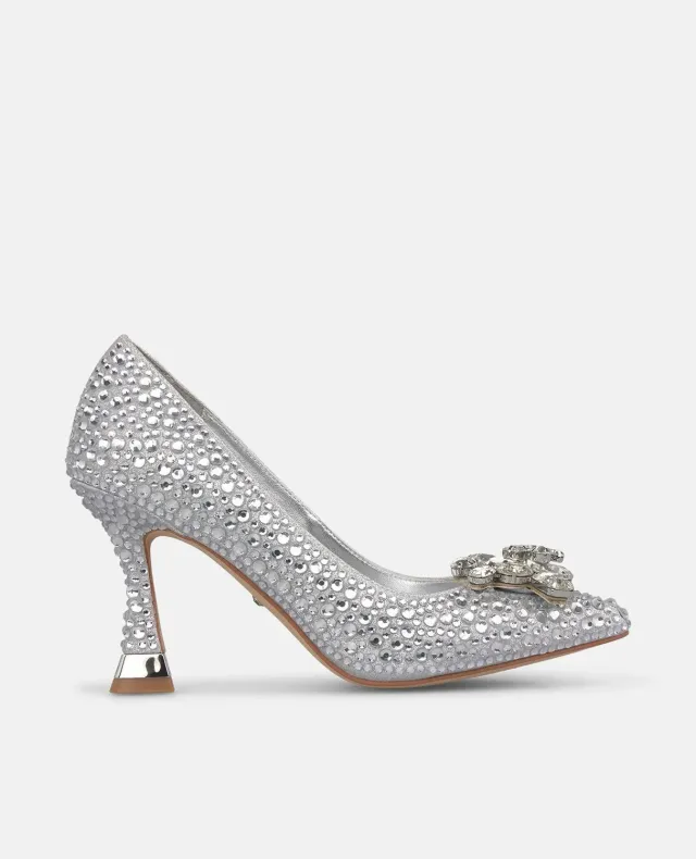 Alma en Pena CEN100 escarpins argent strass talon 11 cm