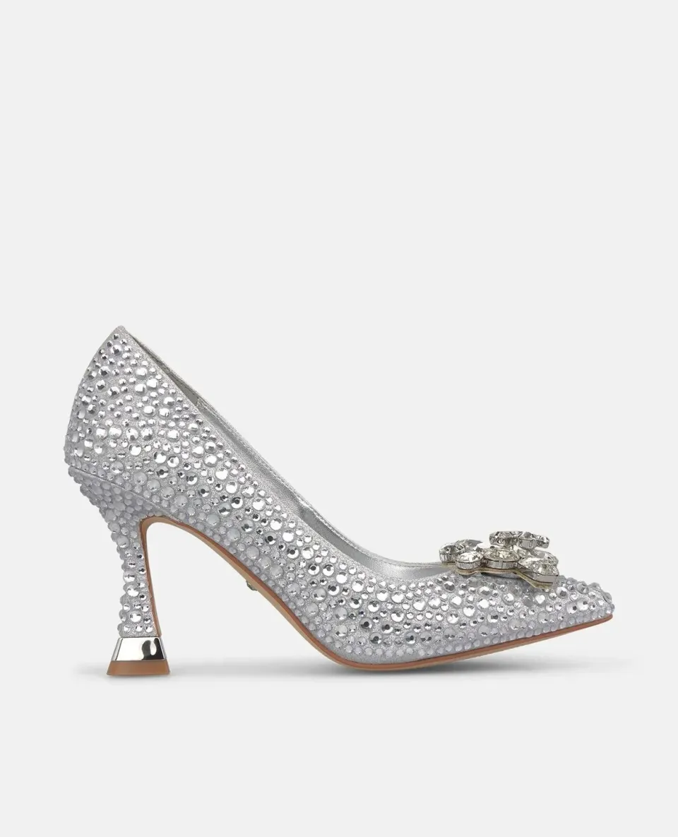 Alma en Pena CEN100 escarpins argent strass talon 11 cm