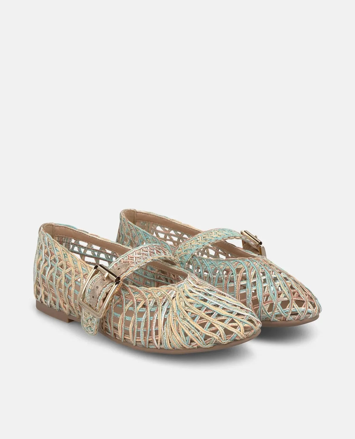 Alma en Pena V2650053 ballerines sable boucle bijou plates