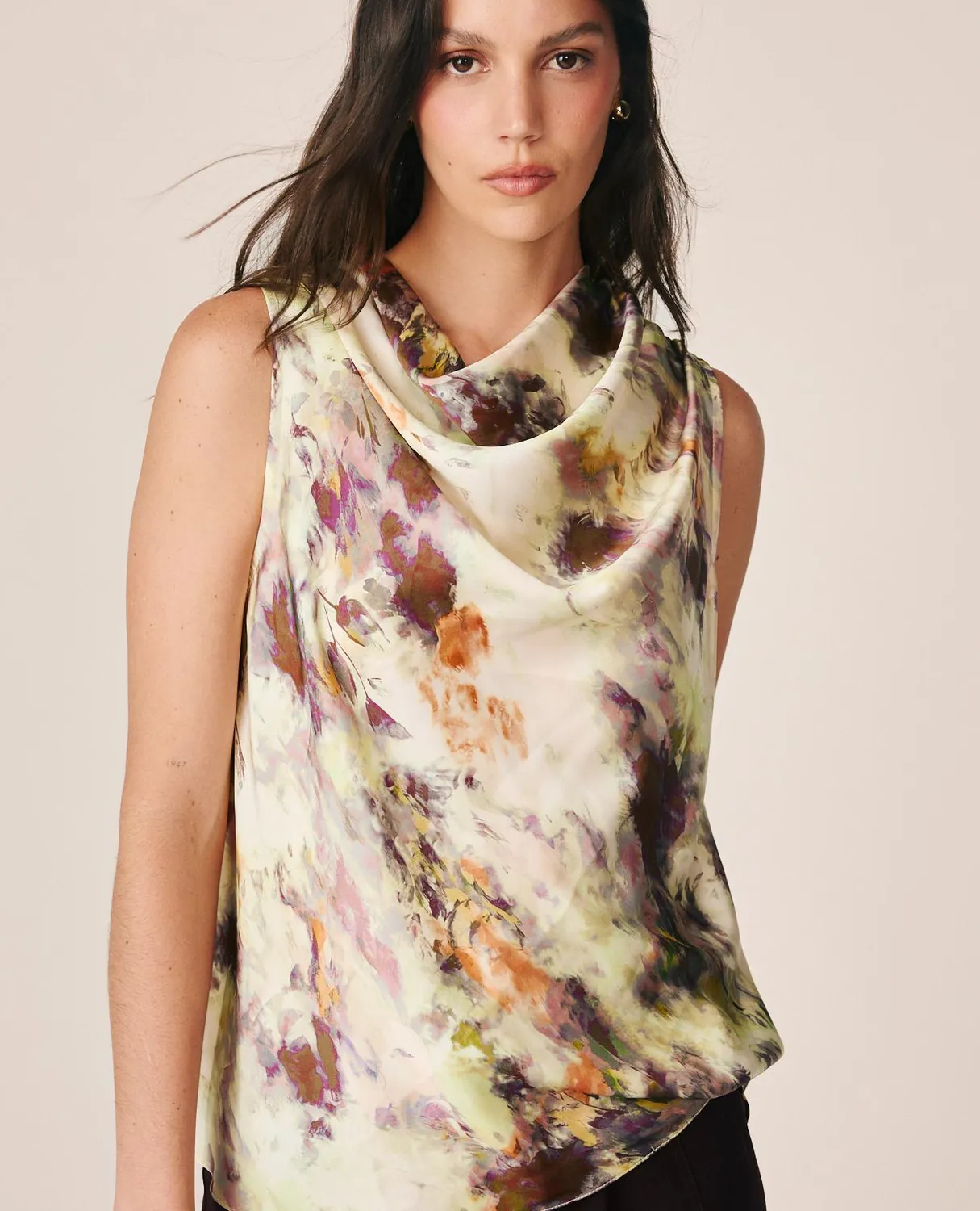 Alma en Pena I26CL0506 blouse satin lilas sans manches