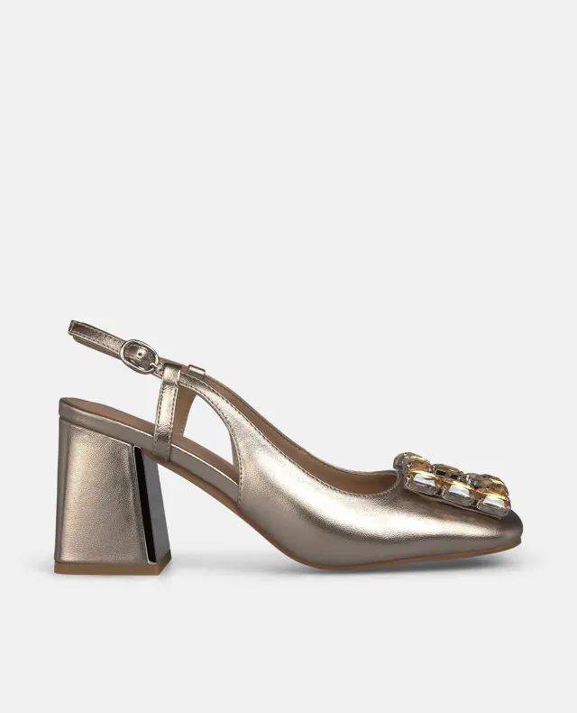 Alma en Pena V261501 escarpins slingback bronze talon 7 cm