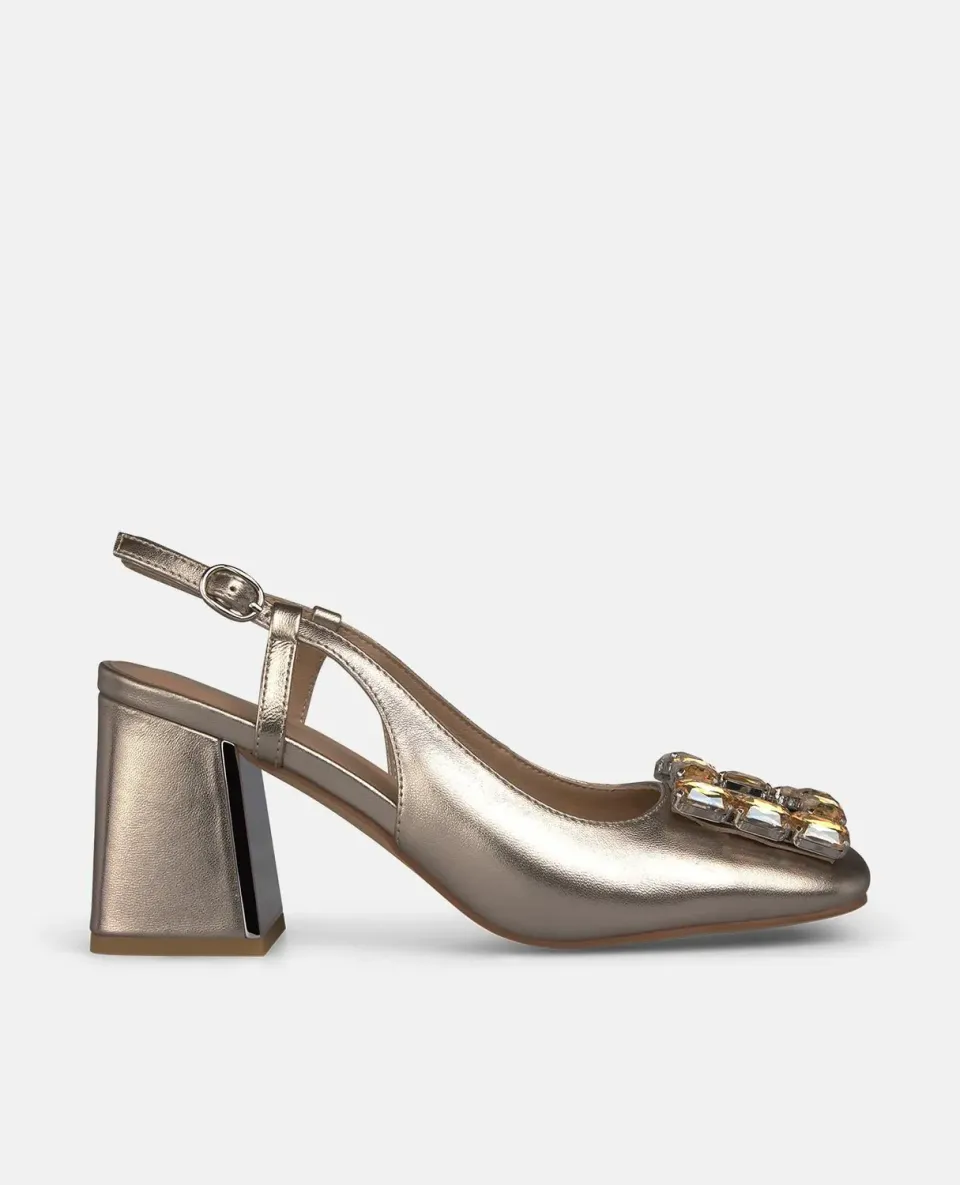 Alma en Pena V261501 escarpins slingback bronze talon 7 cm