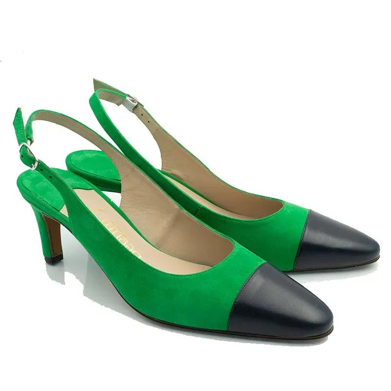 Bégum Paris Québec pointe escarpin vert marine 5,5 cm