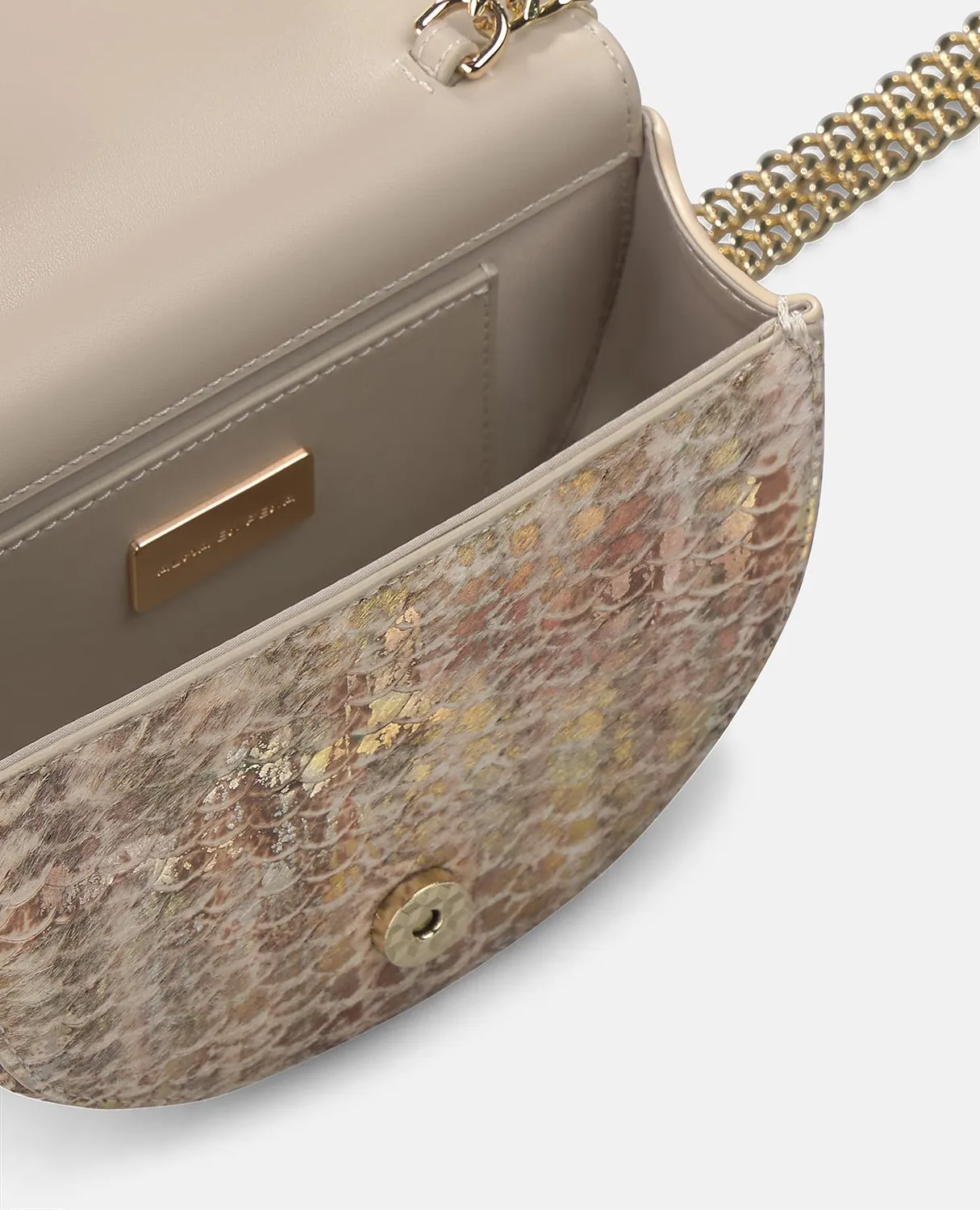 Alma en Pena BG101 sac bandoulière cuir camel serpent