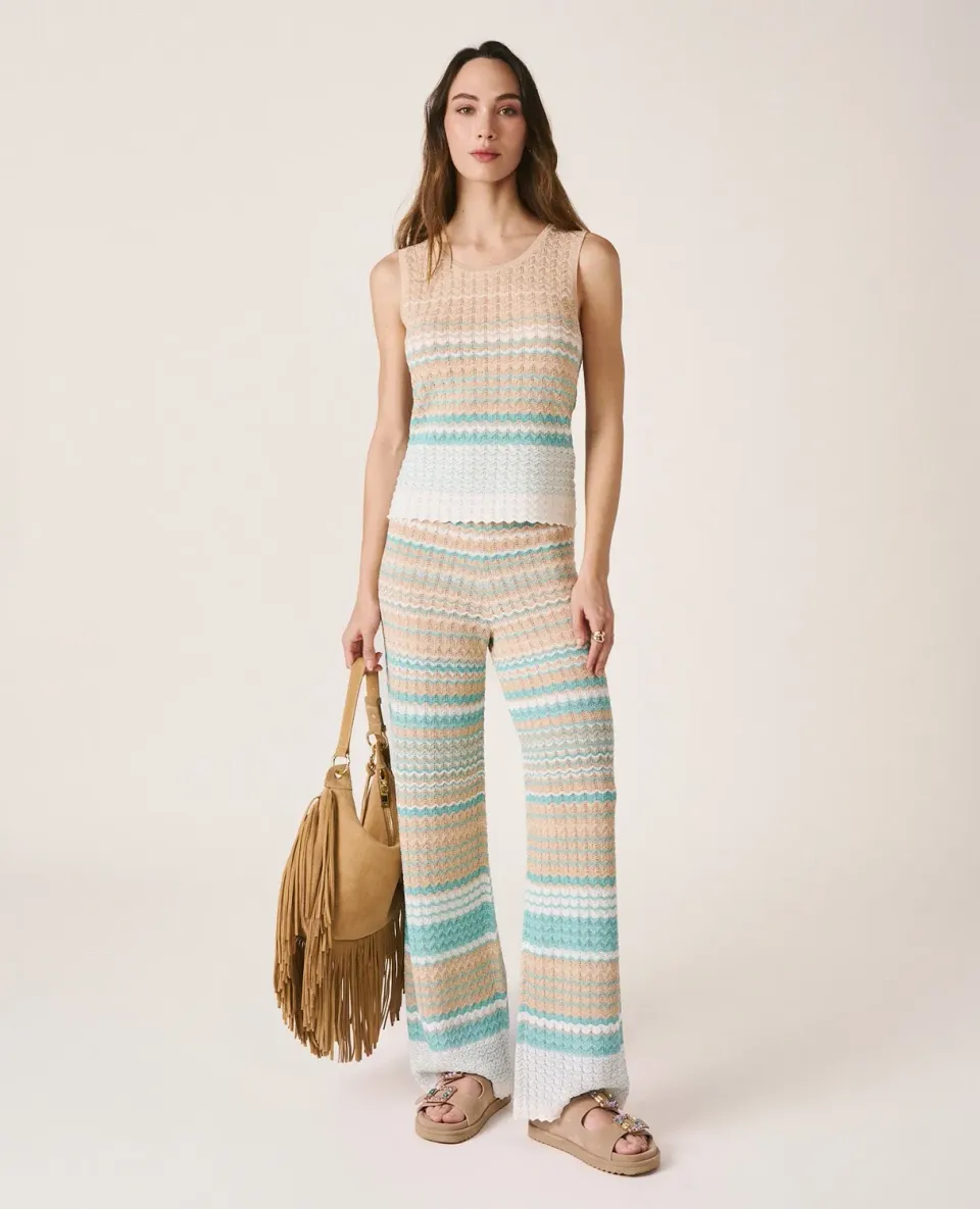 Alma en Pena V26CL1600 pantalon maille menthe