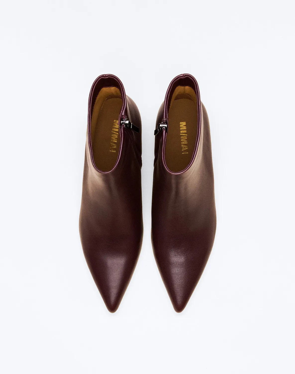 Mi/Mai Noura Low Burgundy bottine cuir talon 6 cm
