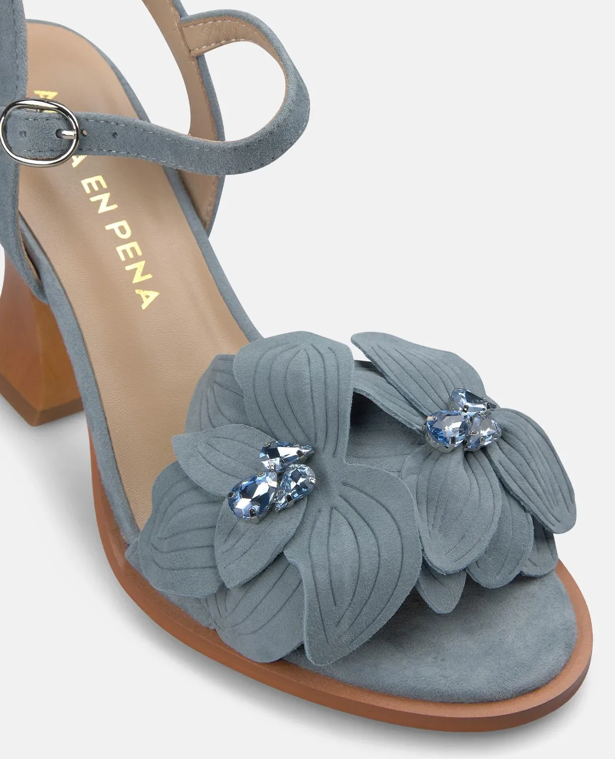 Alma en Pena V262451 sandales bleues fleurs talon 10 cm