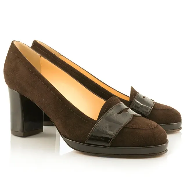 Bégum Paris Dublin escarpins marron vernis talon 7 cm