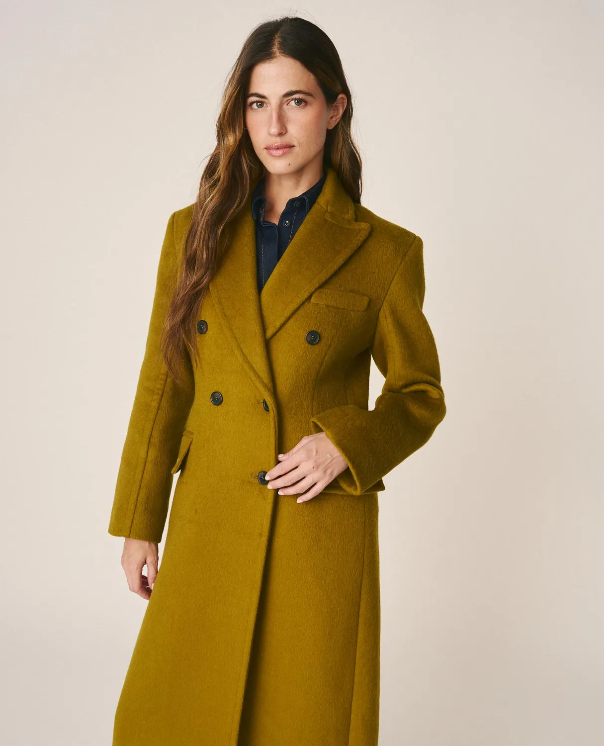 Alma en Pena I26CL1503 manteau long olive double