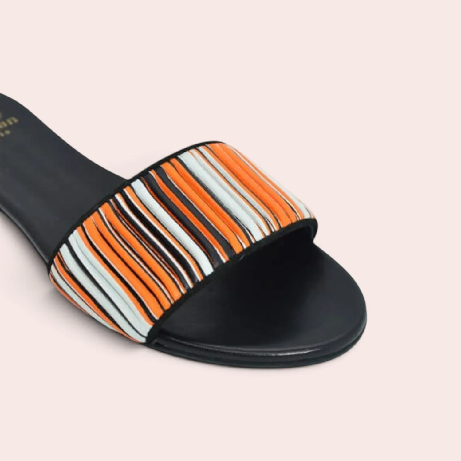 Karine Arabian Sally mule plate cuir orange