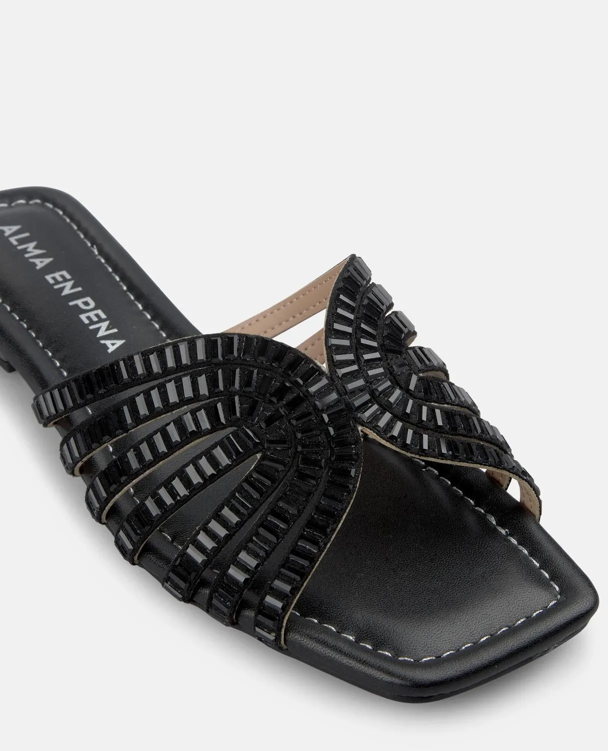 Alma en Pena V268602 sandales plates noires cuir