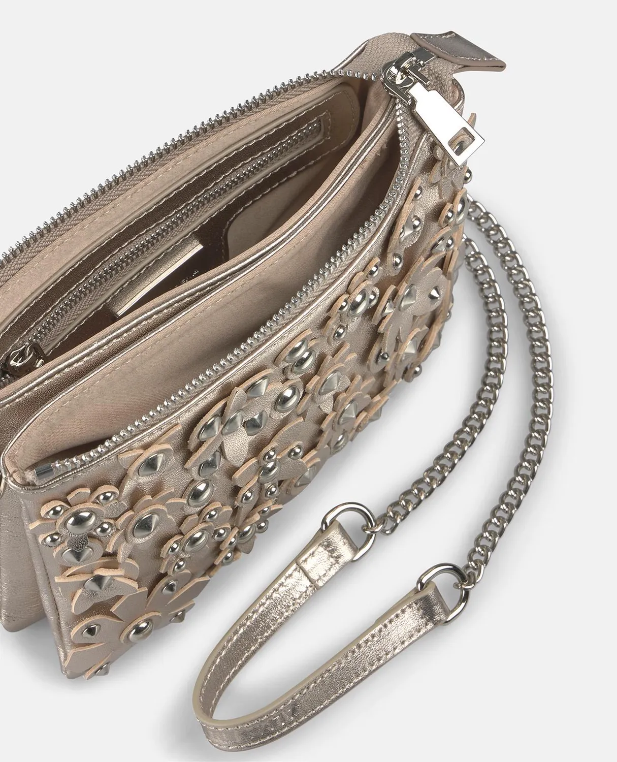 Alma en Pena V26BG050 sac bandoulière cuir bronze fleurs
