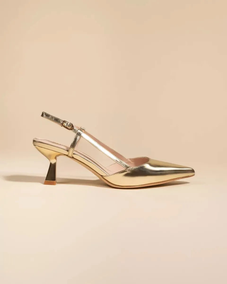 Mi/Mai Corto Gold escarpins cuir doré petit talon