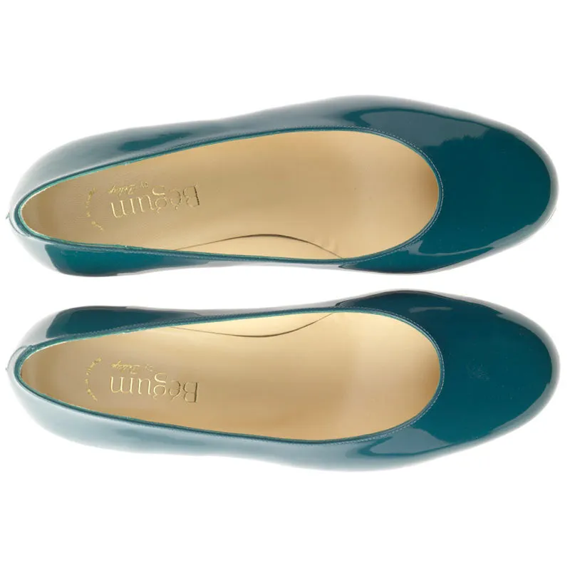 Bégum Paris Echo escarpins turquoise vernis talon 4 cm