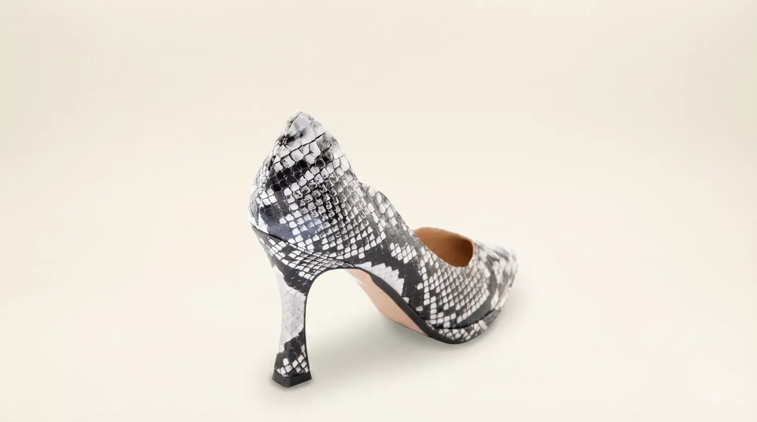 Matteo Pitti Bea escarpins piton gris blanc stiletto