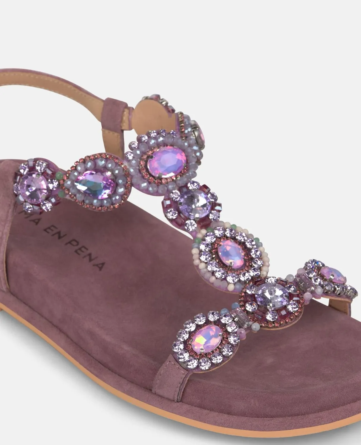 Alma en Pena V267106 sandales plates lavande strass