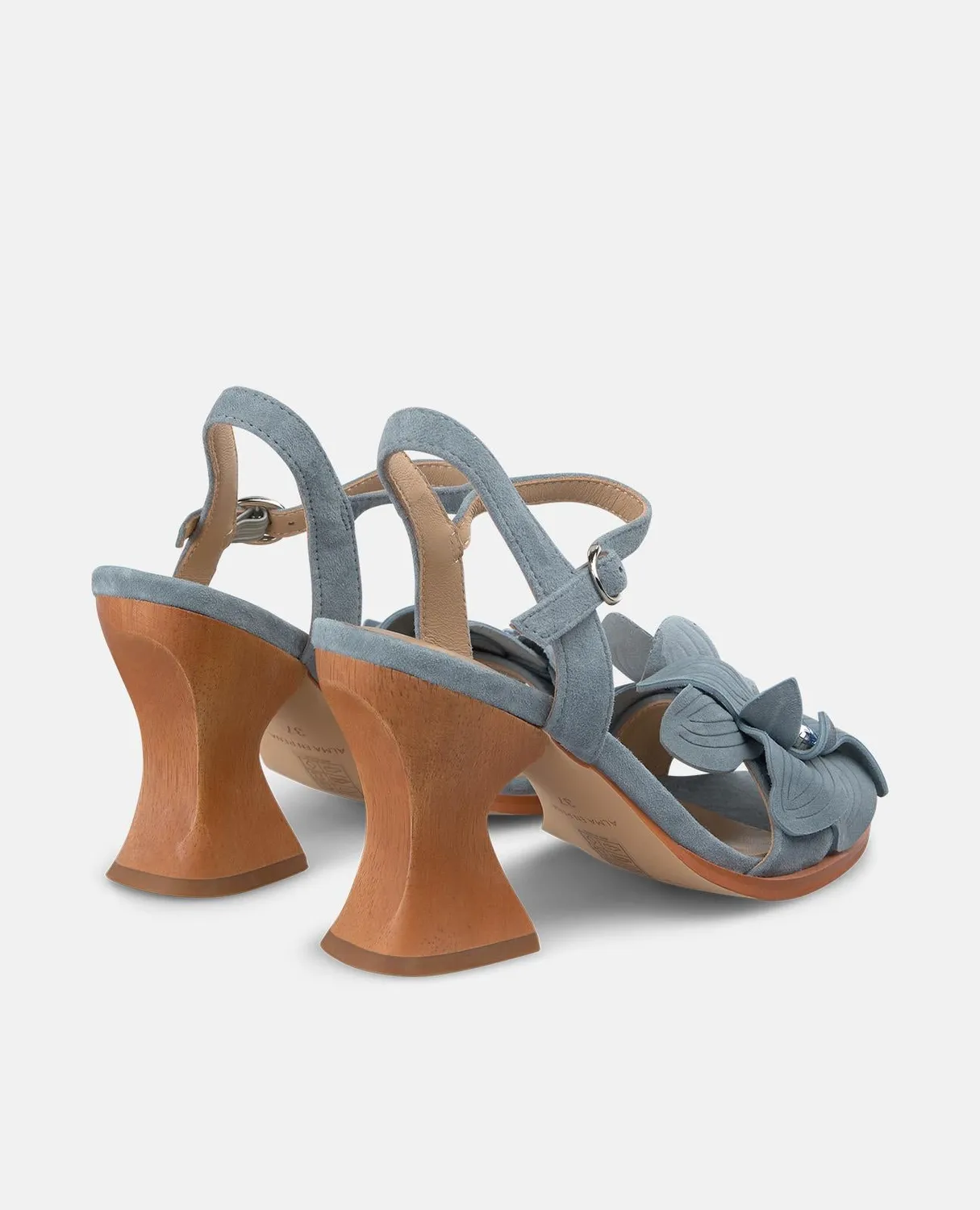 Alma en Pena V262451 sandales bleues fleurs talon 10 cm