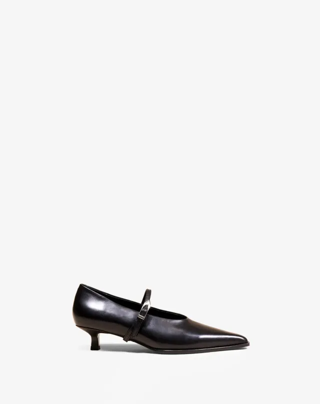 Mi/Mai Renzo Black escarpins cuir noir bride