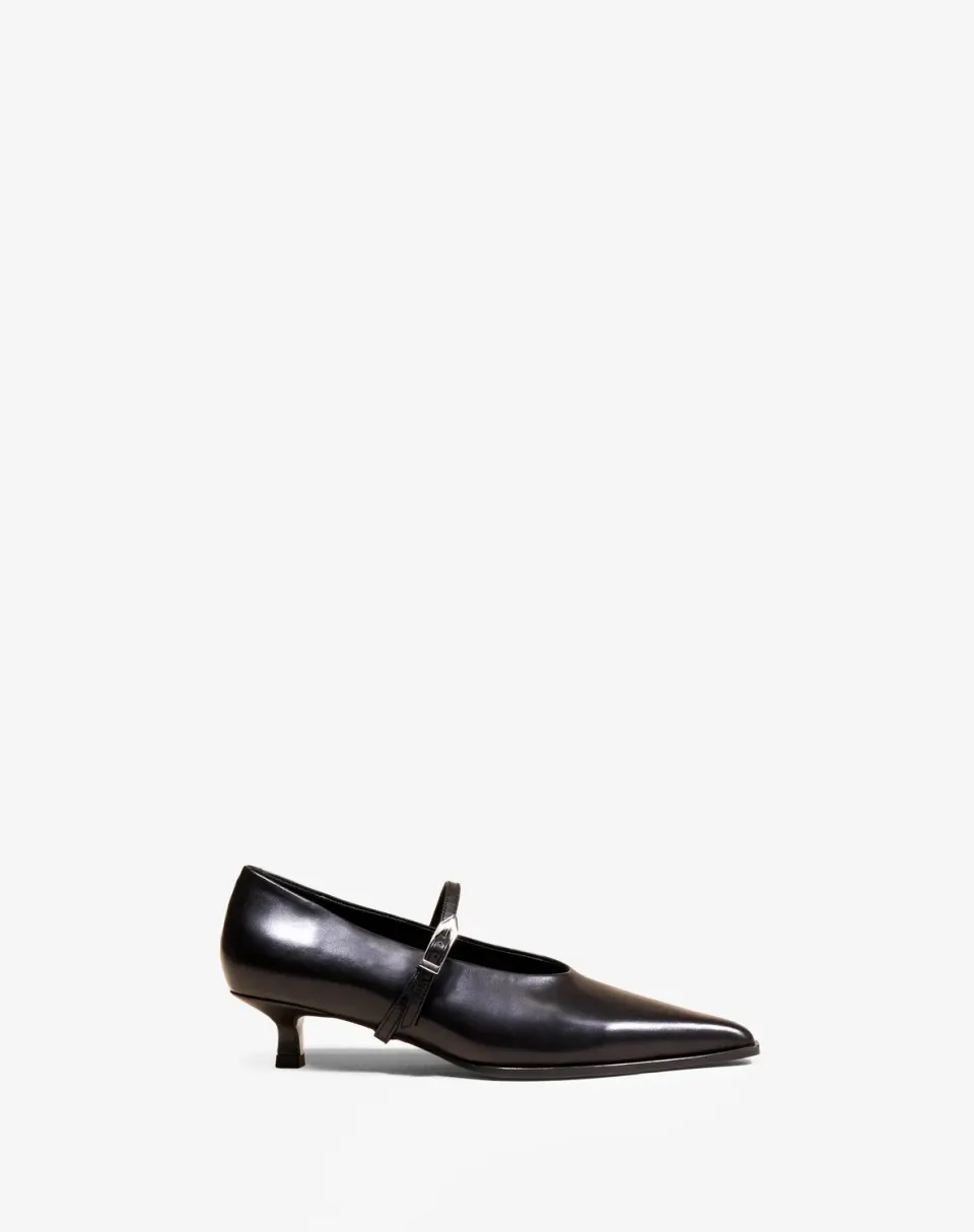 Mi/Mai Renzo Black escarpins cuir noir bride