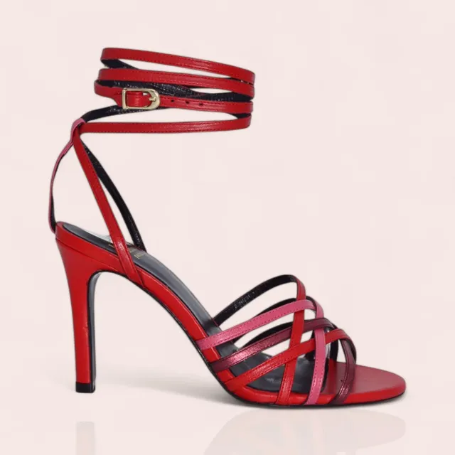 Karine Arabian CARMEN sandale rouge cuir talon 90mm