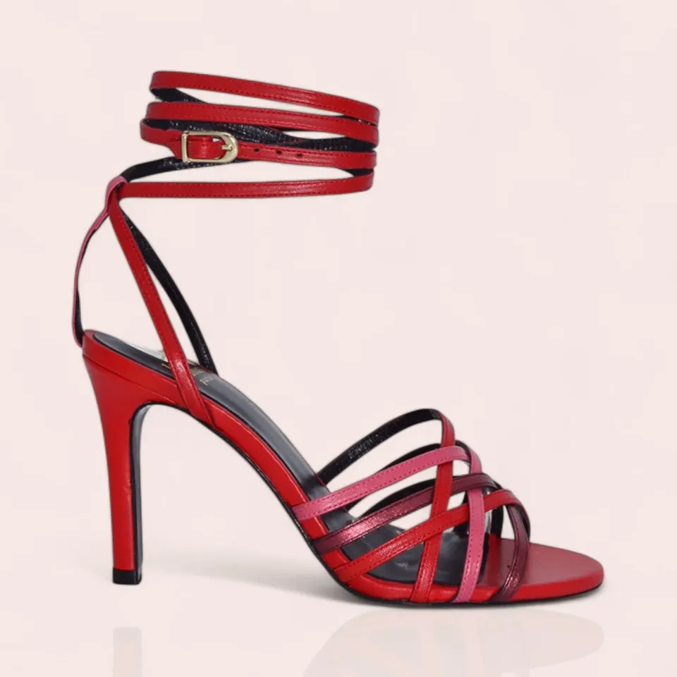 Karine Arabian CARMEN sandale rouge cuir talon 90mm