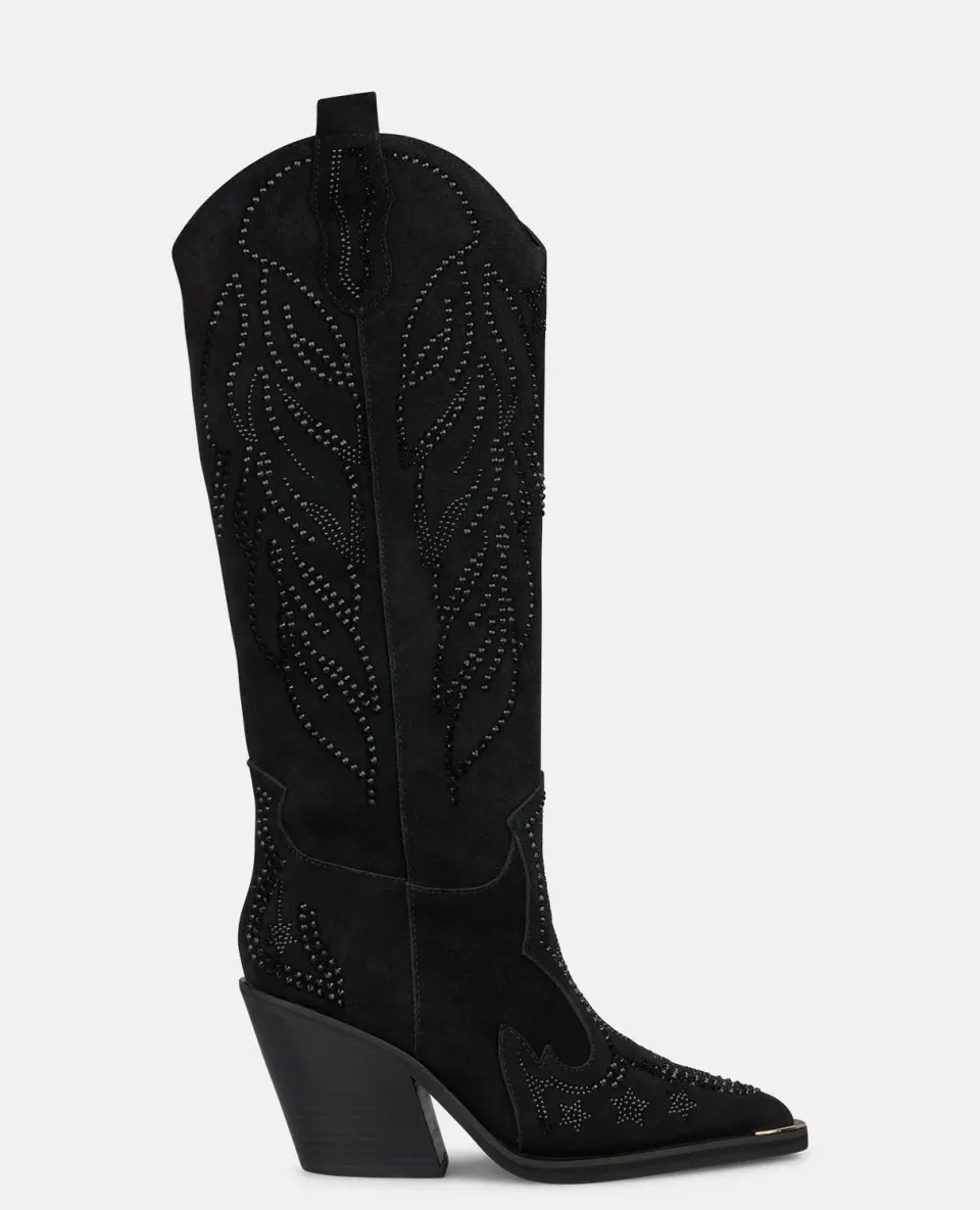 Alma en Pena I260722 bottes cowboy noir daim 8 cm