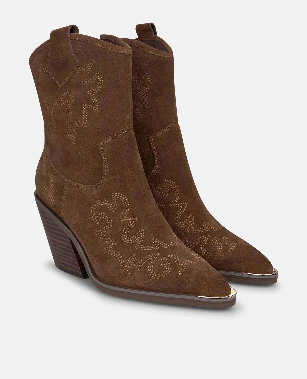 Alma en Pena I260710 bottines cowboy camel suède