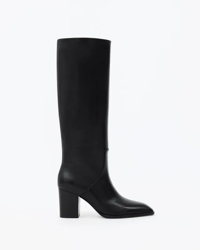 Mi/Mai Aran Black bottes cuir noir talon bloc