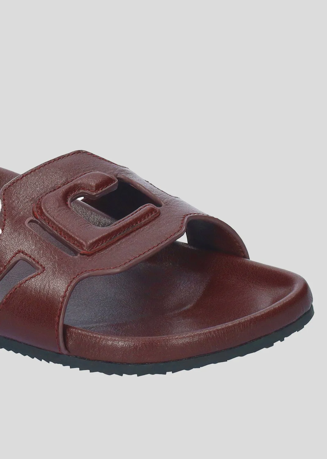 Lola Cruz Cuirine Bio sandales plates bordeaux