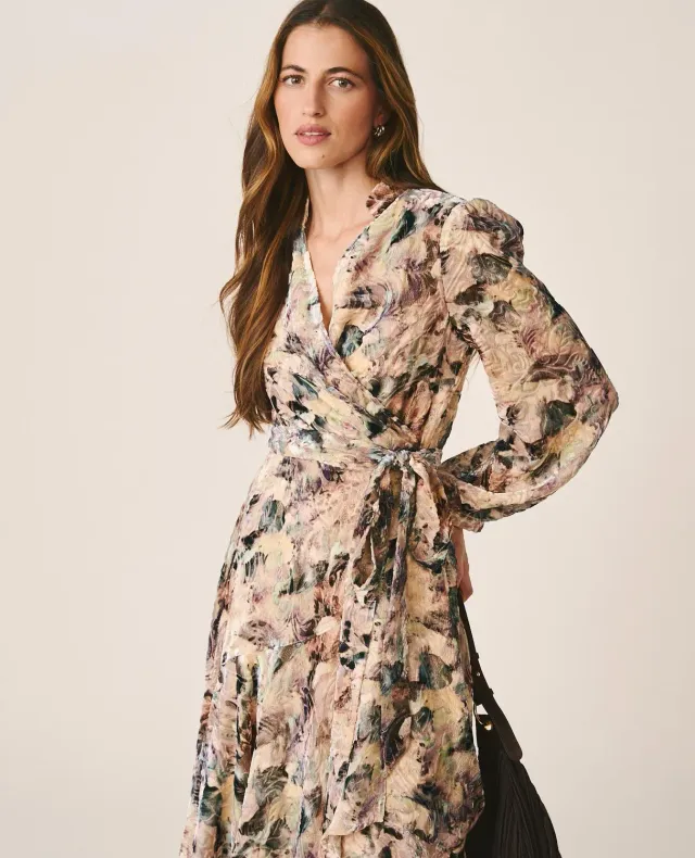Alma en Pena I26CL0226 robe midi rose soie