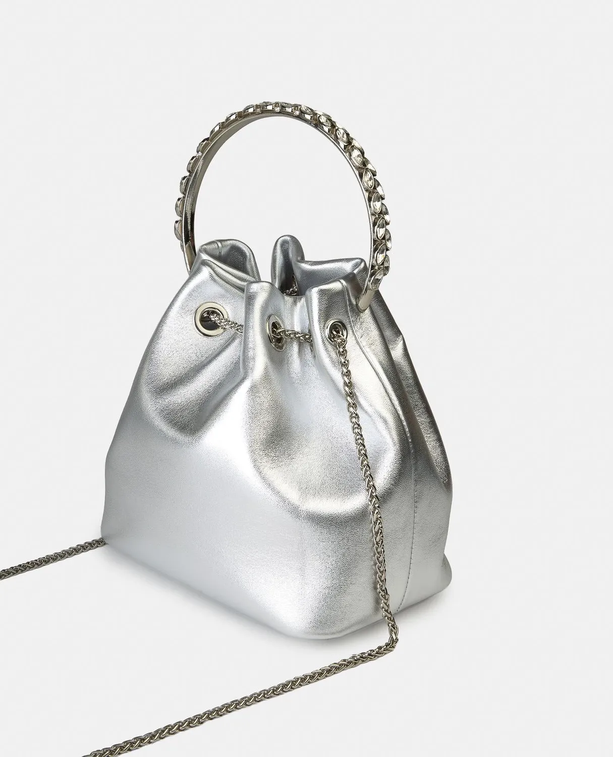 Alma en Pena BG110 sac bombonera cuir argenté