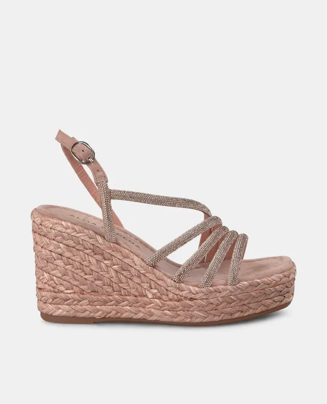 Alma en Pena V2551274 compensées rose strass talon 9,8 cm